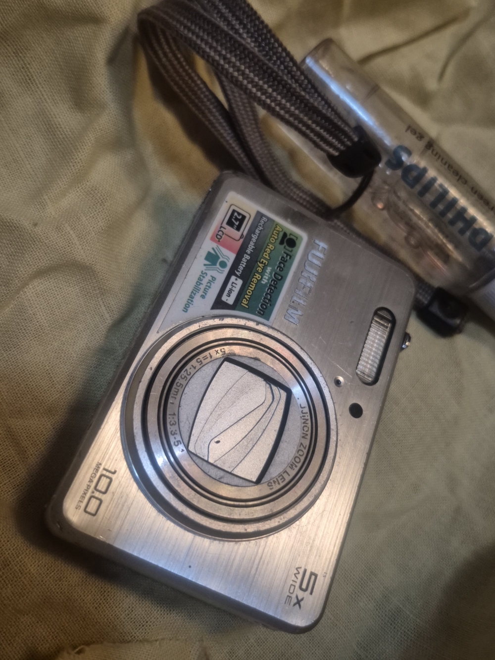 Fujifilm Silver Compact Digital Camera with Wrist Strap